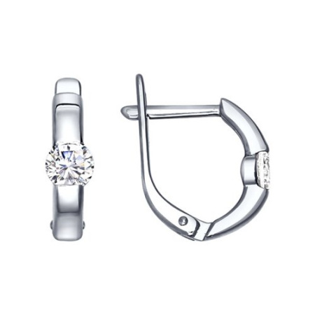 Серьги из серебра с фианитами