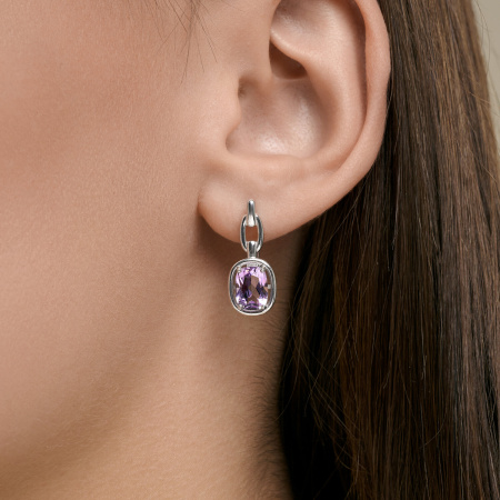 Серьги из серебра с аметистом