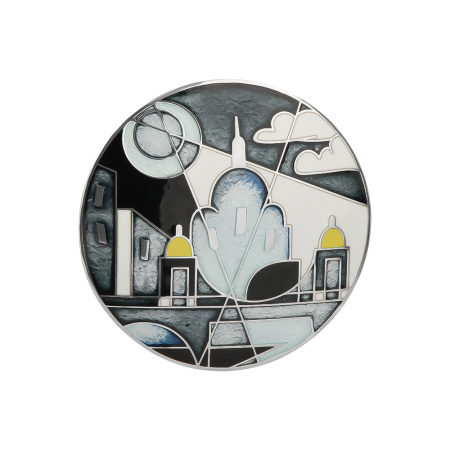 Серебряная брошь с эмалью «Ночной Санкт-Петербург»