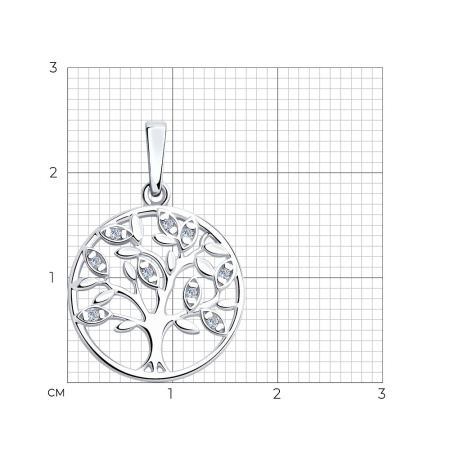 Серебряная подвеска с фианитами «Древо»