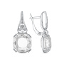 Серьги из серебра с горным хрусталем и фианитами