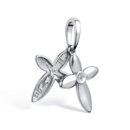 Крест из серебра с бриллиантом