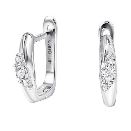 Серьги из серебра с бриллиантами