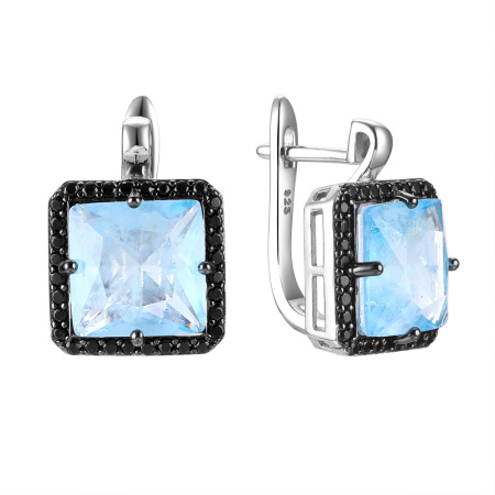 Серьги из серебра с фианитами