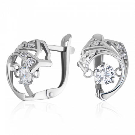 Серебряные серьги с фианитами