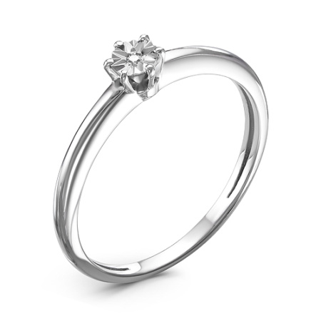 Серебряное кольцо с бриллиантом