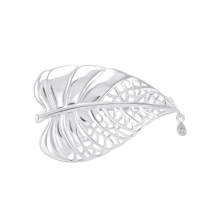 Брошь из серебра с цирконием «Капля росы»