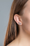 Серьги клаймберы из серебра с фианитами