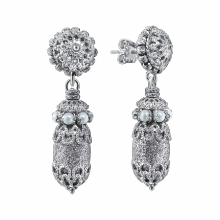 Серьги из серебра с жемчугом