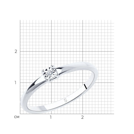 Кольцо из серебра с бриллиантом