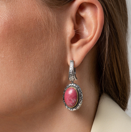 Серьги из серебра с тулитом