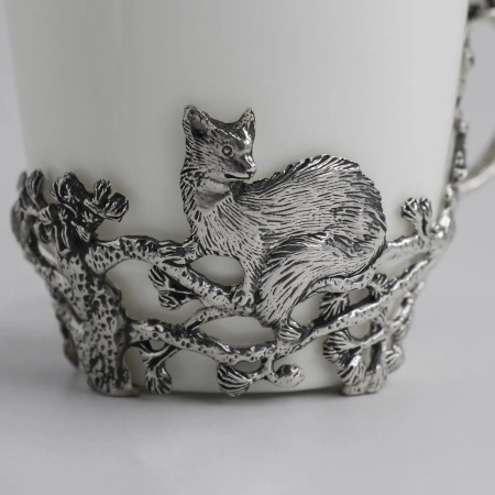 2 чашки чайные «Куница» с ложками