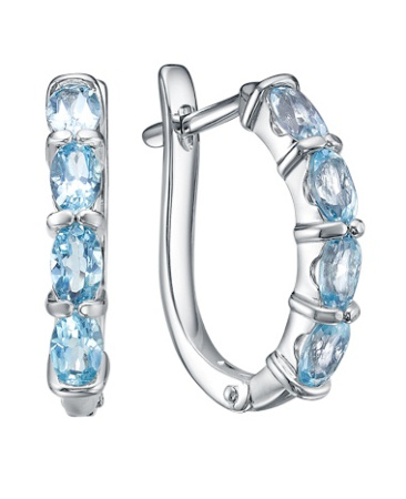 Серьги из серебра с топазами