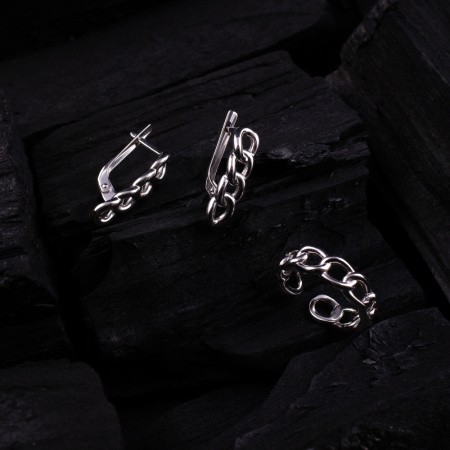 Серебряные серьги «Цепи»