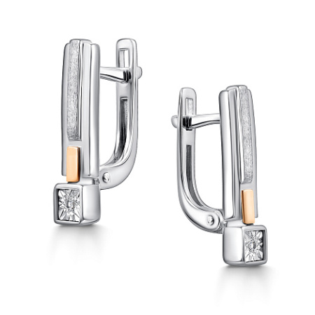 Серьги из серебра с бриллиантами