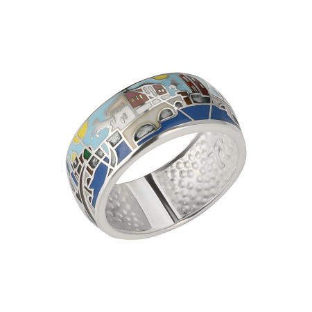 Кольцо из серебра с эмалью «Северная столица»