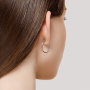 Серьги конго из серебра с алмазной гранью 2 см
