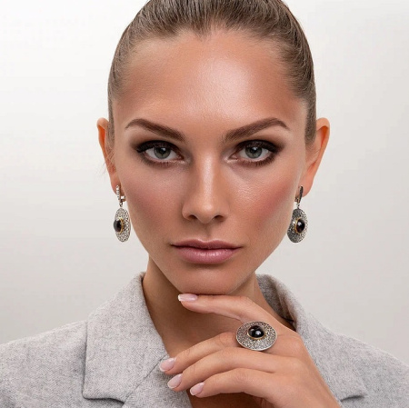 Серебряные серьги «Арабеска»