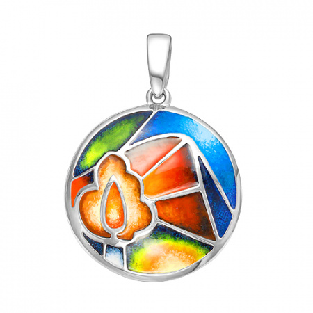 Серебряная подвеска "Свеча" с эмалью