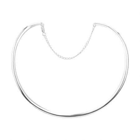 Серебряная гривна XL с цепочкой ширина 16 см