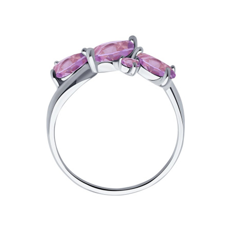 Кольцо из серебра с аметистами
