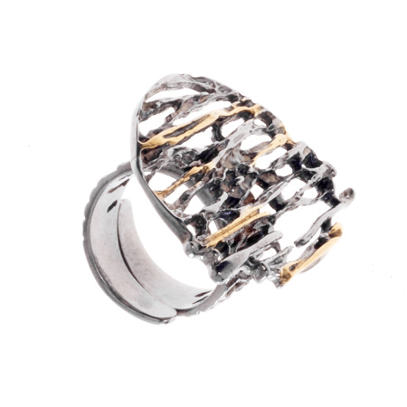 Кольцо из серебра с позолотой