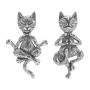 Серьги серебряные «Асана» коты йога