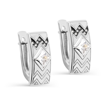 Серебряные серьги с фианитами