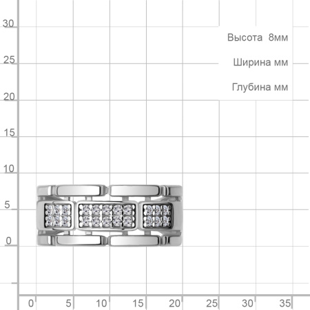 Серебряное кольцо с фианитами