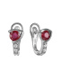 Серьги из серебра с натуральным рубином