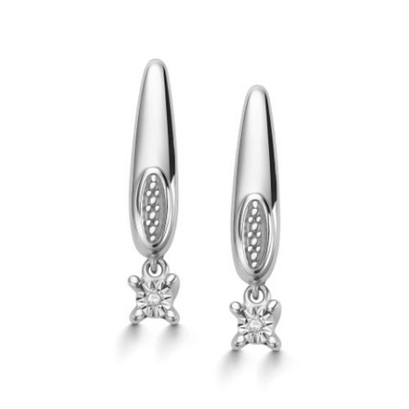 Серьги из серебра с бриллиантом