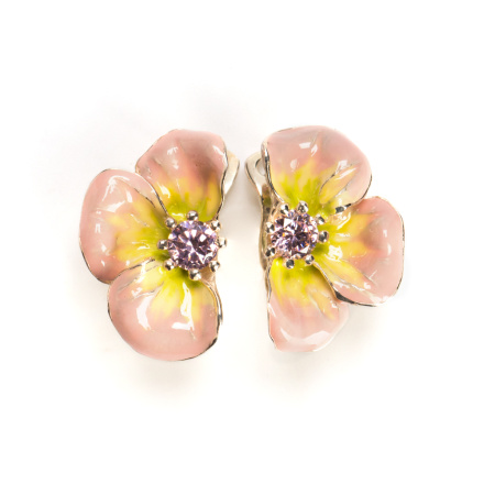 Серебряные серьги «Шиповник»