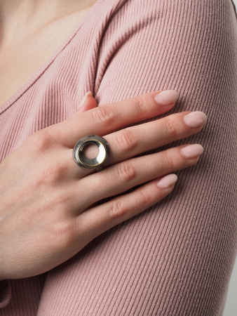 Серебряное кольцо с позолотой