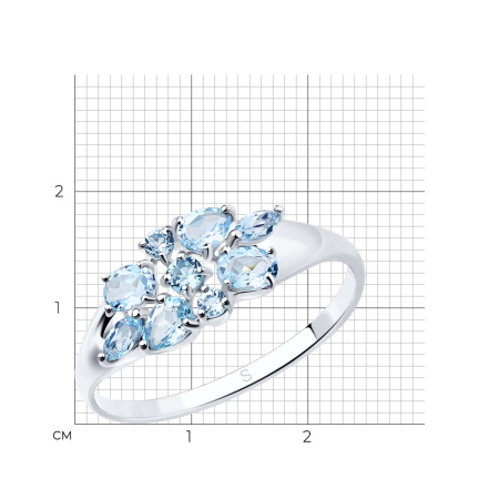 Кольцо из серебра с топазами