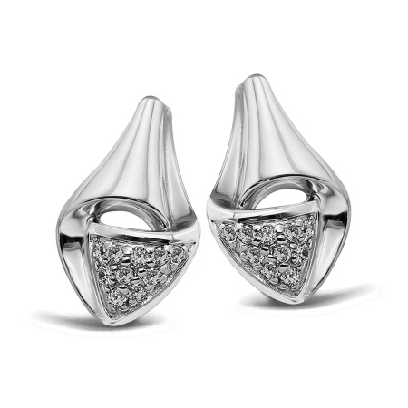 Серьги из серебра с белым топазом