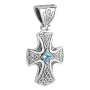 Серебряный крестик с топазом