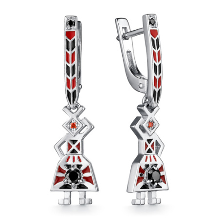 Серьги из серебра с эмалью «Берегиня - Желанница A la Rus»