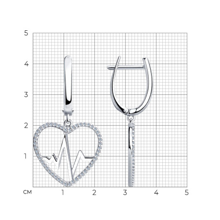 Серьги из серебра с фианитами