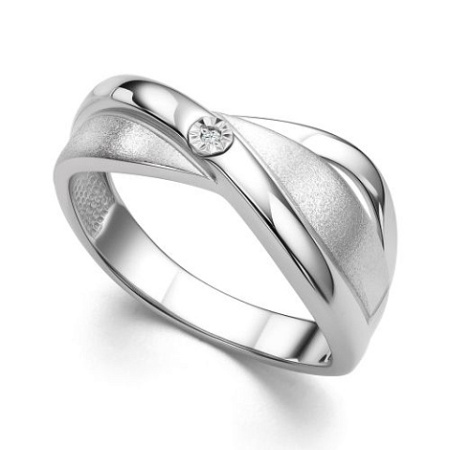 Кольцо из серебра с бриллиантом