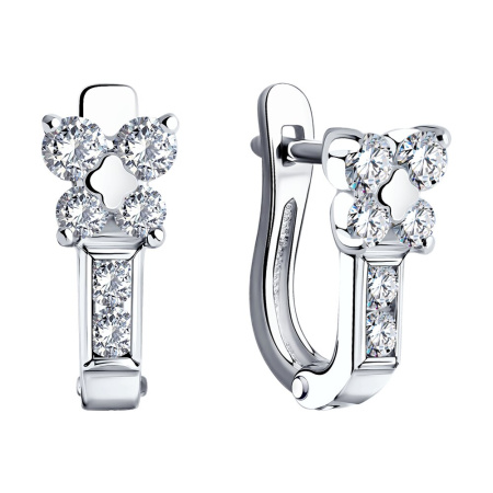 Серьги из серебра с фианитами