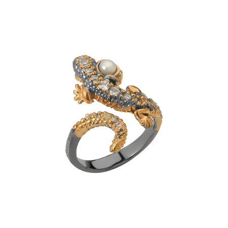 Кольцо из серебра «Ящерица»