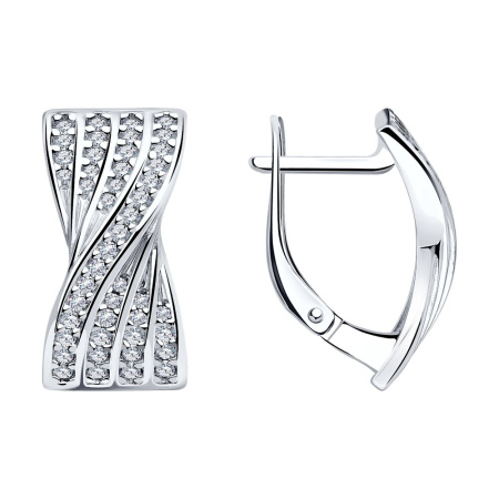 Серьги Sokolov из серебра с фианитами «Вращение»