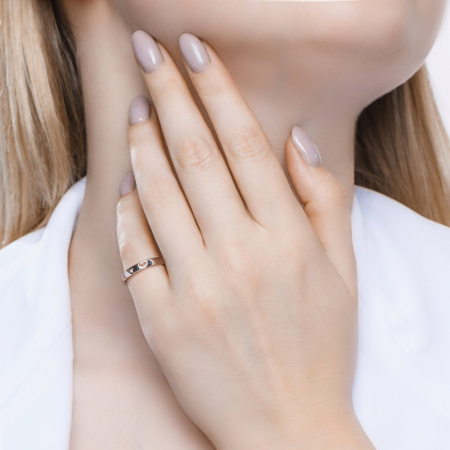 Помолвочное кольцо из серебра с фианитом «Сердце»