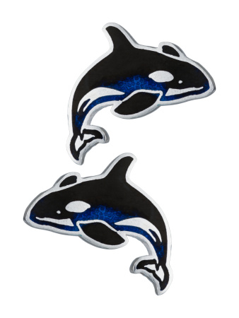 Серьги-пусеты «Касатки» с эмалью