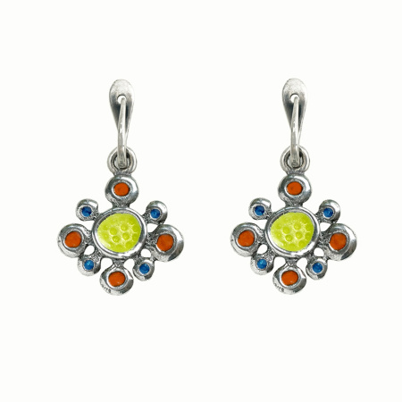 Серьги из серебра с эмалью «Ассорти»