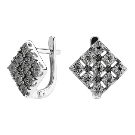 Серьги из серебра с бриллиантом