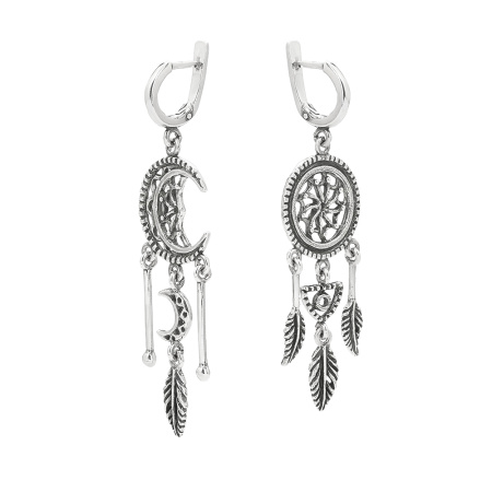 Серьги из серебра «Ловец снов»