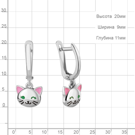 Серьги из серебра с эмалью