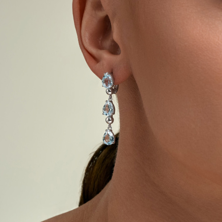 Серьги из серебра с топазами