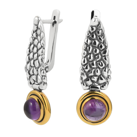 Серьги из серебра с аметистом